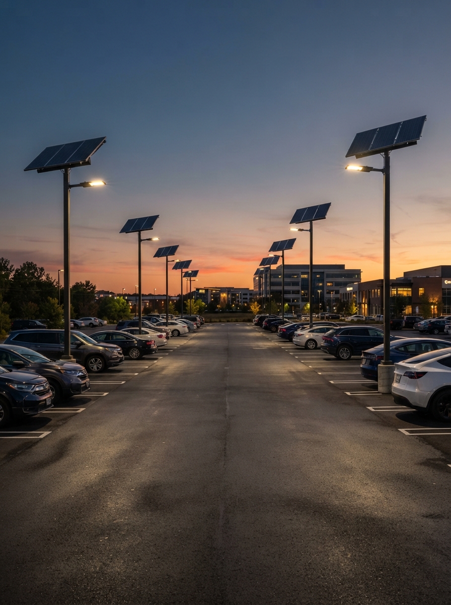 Solar parking lot lighting system