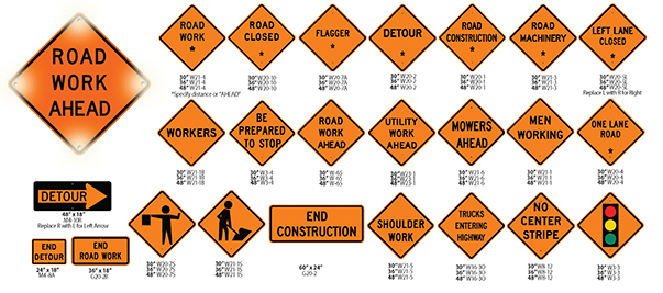LED-powered construction signs