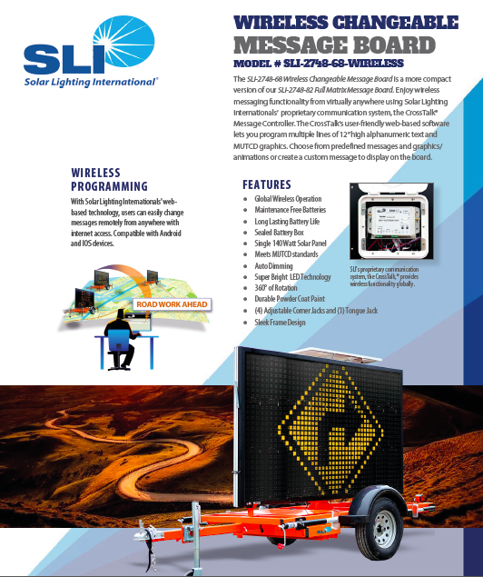 Solar 4G / 5G wireless message board