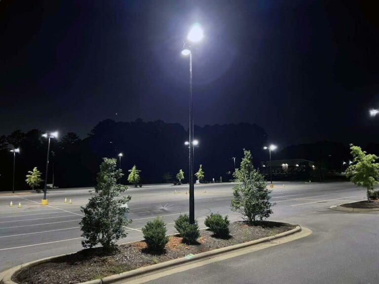 Solar lighting for a parking lot