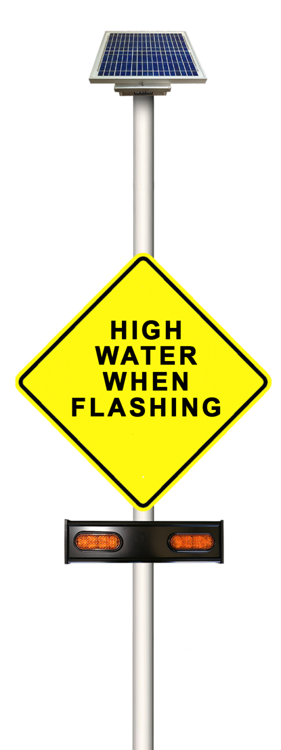 High Water When Flashing RRFB warning system illustration