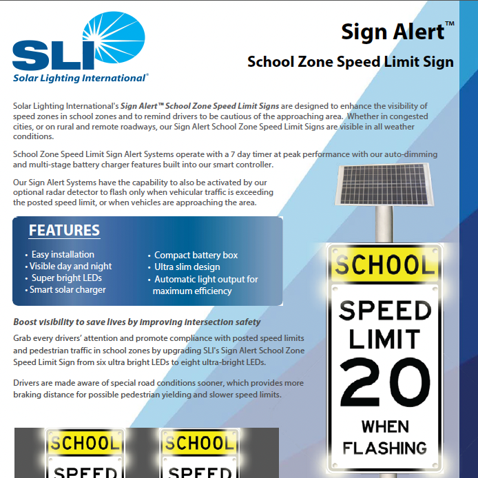 Radar speed detection with LED display school zone sign