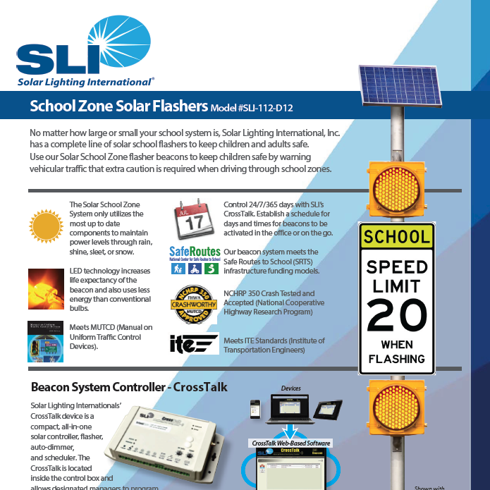 Solar school zone RRFB rectangular rapid flashing beacons