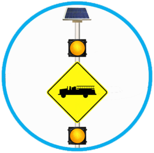 Solar fire station emergency vehicle warning system