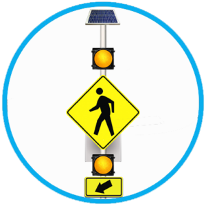 Solar crosswalk and pedestrian crossing system