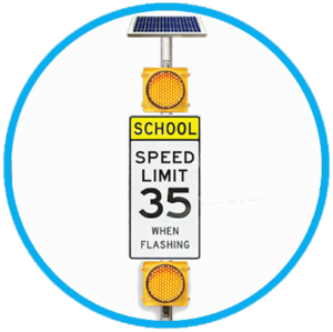 Solar school zone warning flasher system