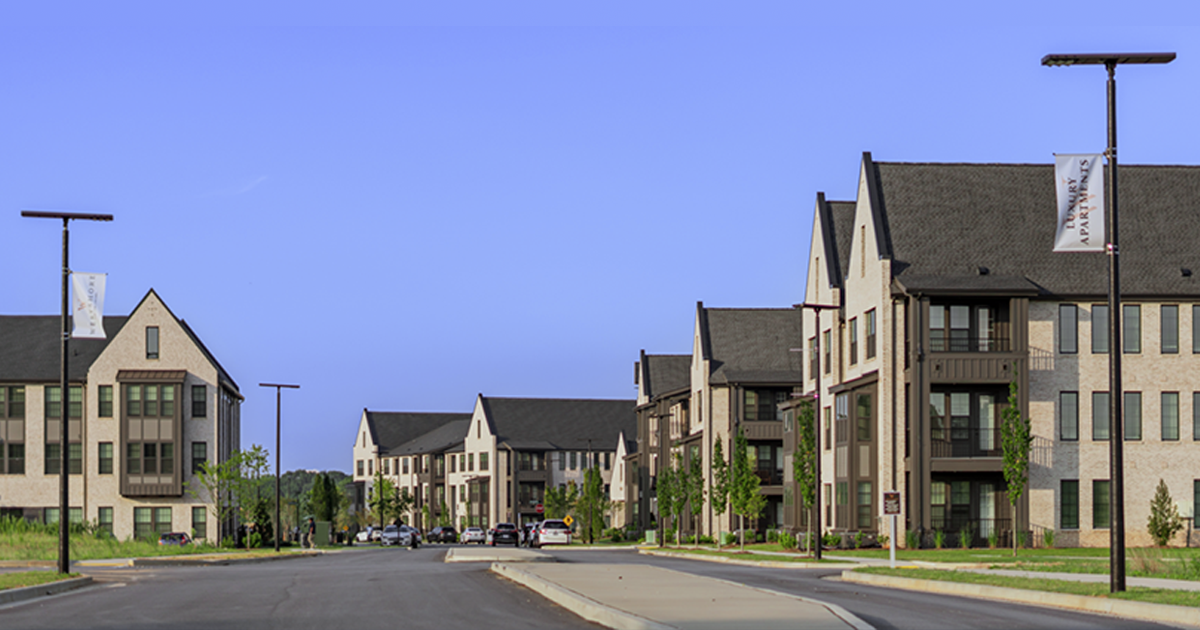 Solar light poles in an HOA development